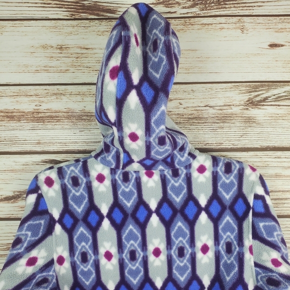 Patagonia Synchilla Womens Small Blue Pine Patch: Lupine Snap-T Hooded Jacket - Picture 10 of 13